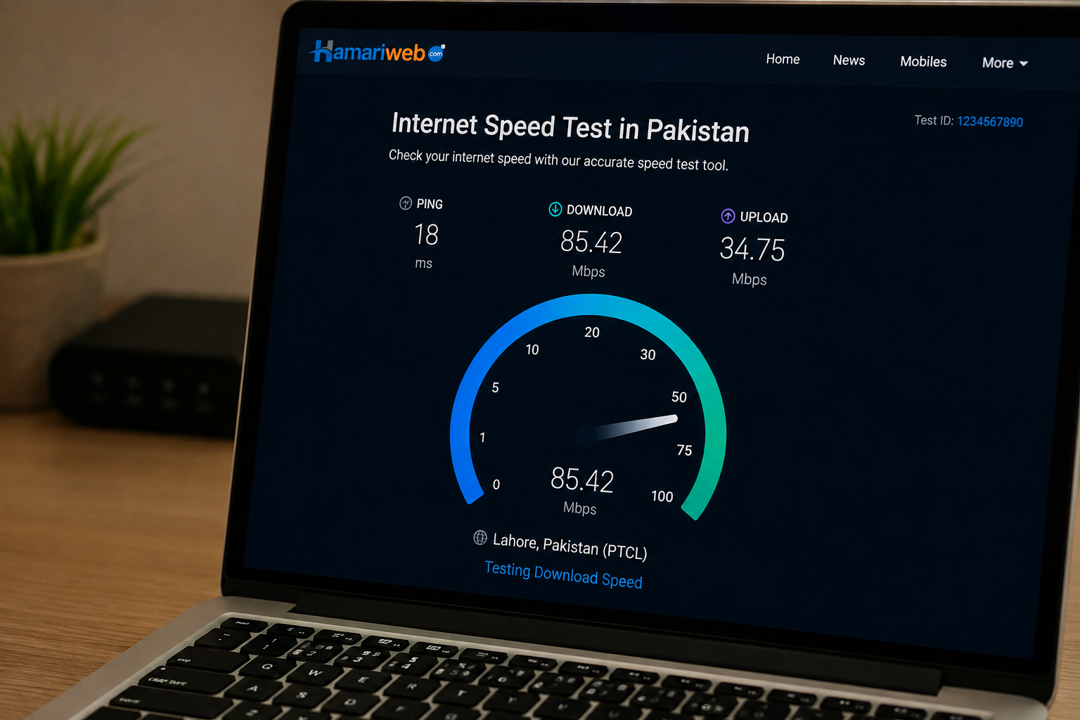 Internet Speed Test in Pakistan